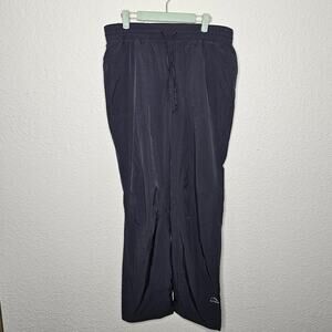 LL BEAN gray pull on hiking cargo outdoor pants Women's size Large cinch leg